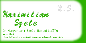 maximilian szele business card